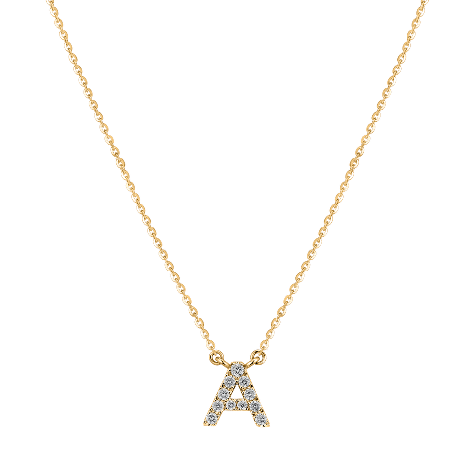 Náhrdelník s diamantmi Shiny Alphabet
