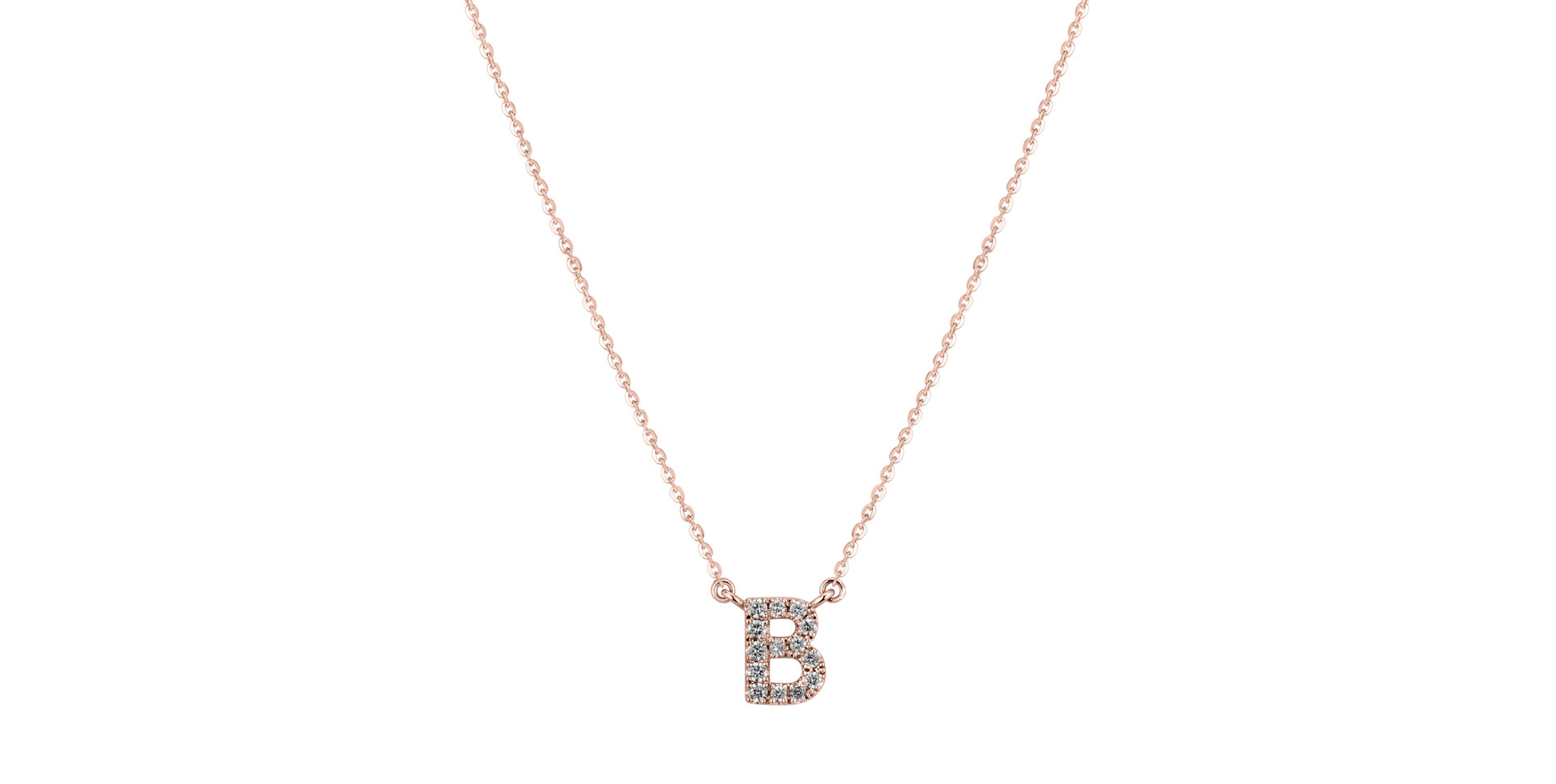 Náhrdelník s diamantmi Shiny Alphabet