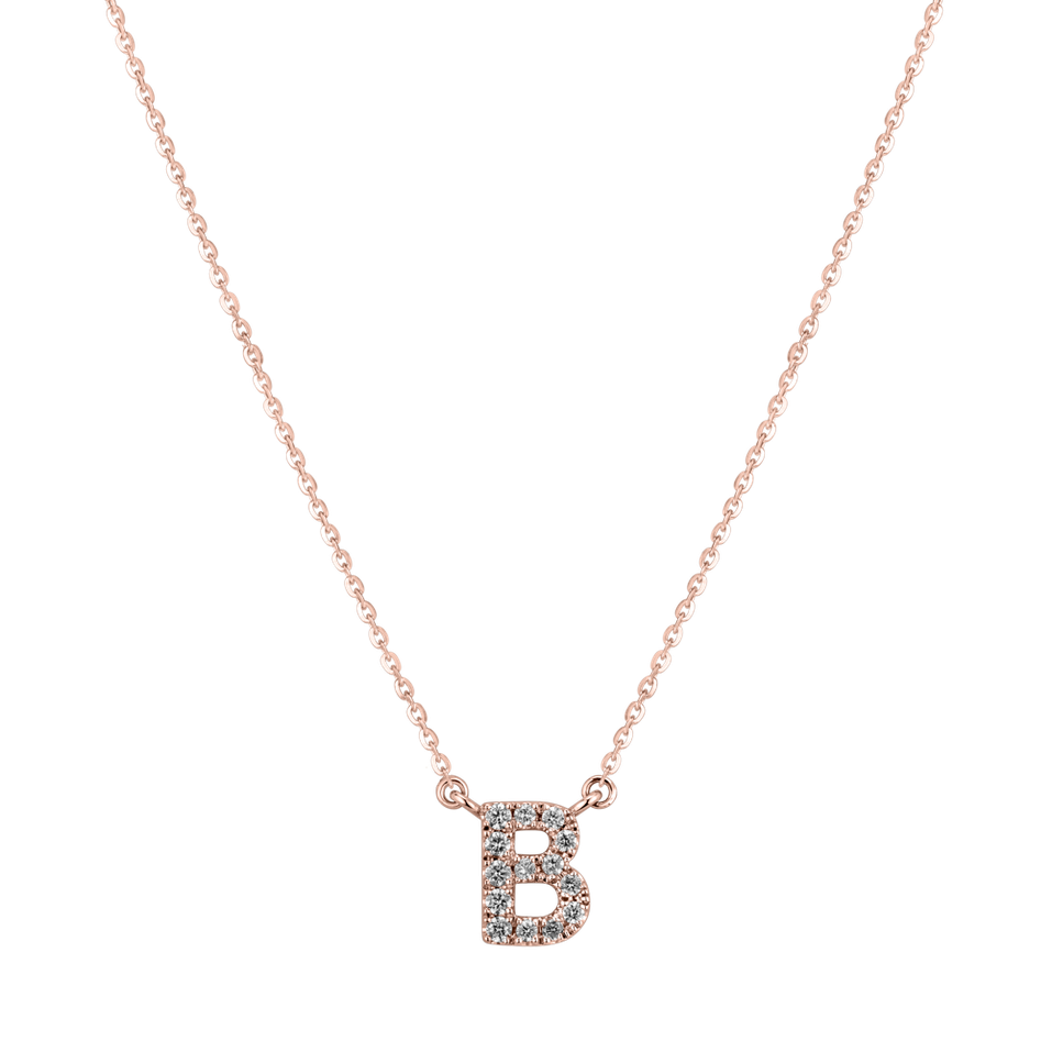 Náhrdelník s diamantmi Shiny Alphabet