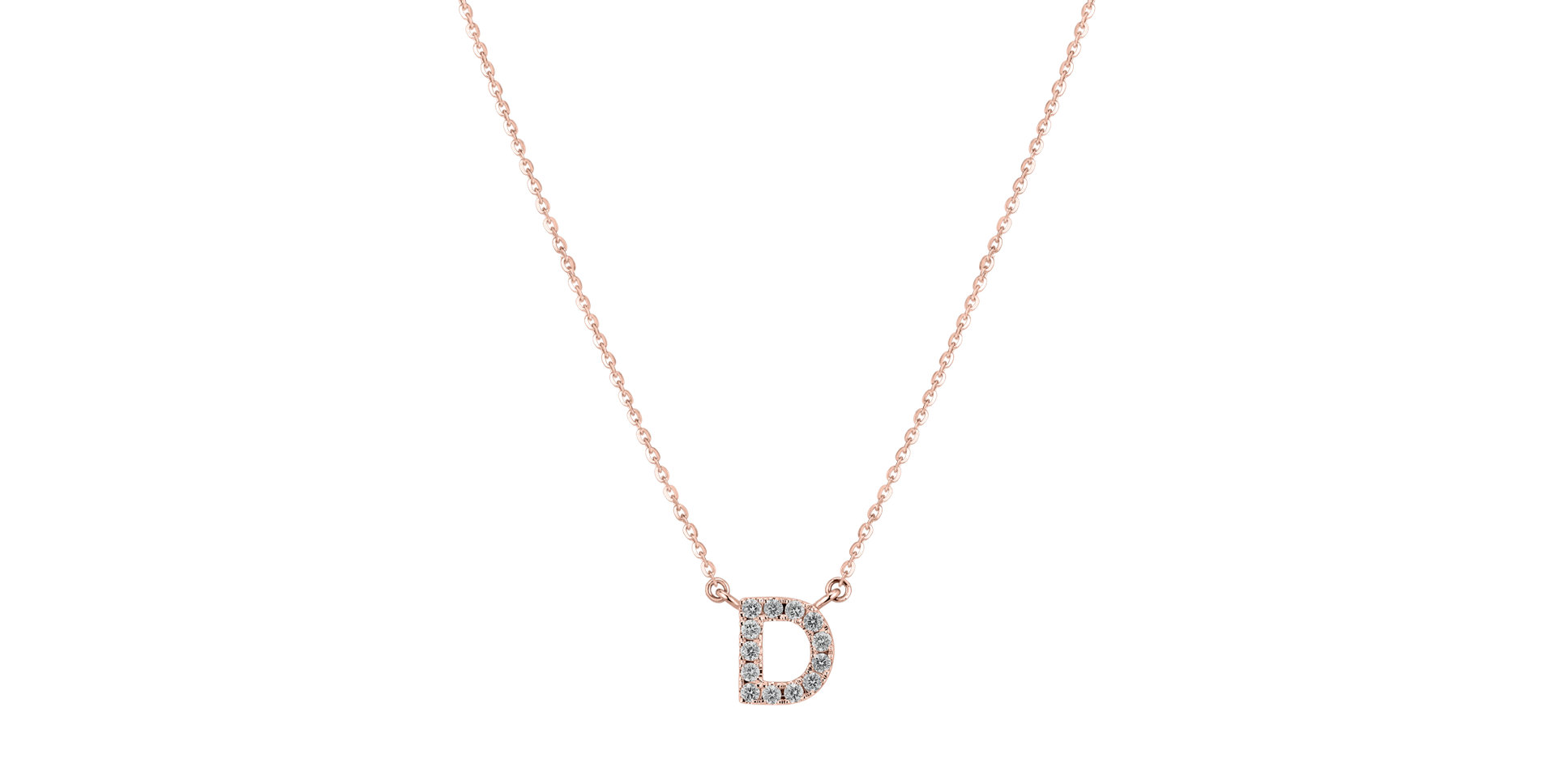 Náhrdelník s diamantmi Shiny Alphabet