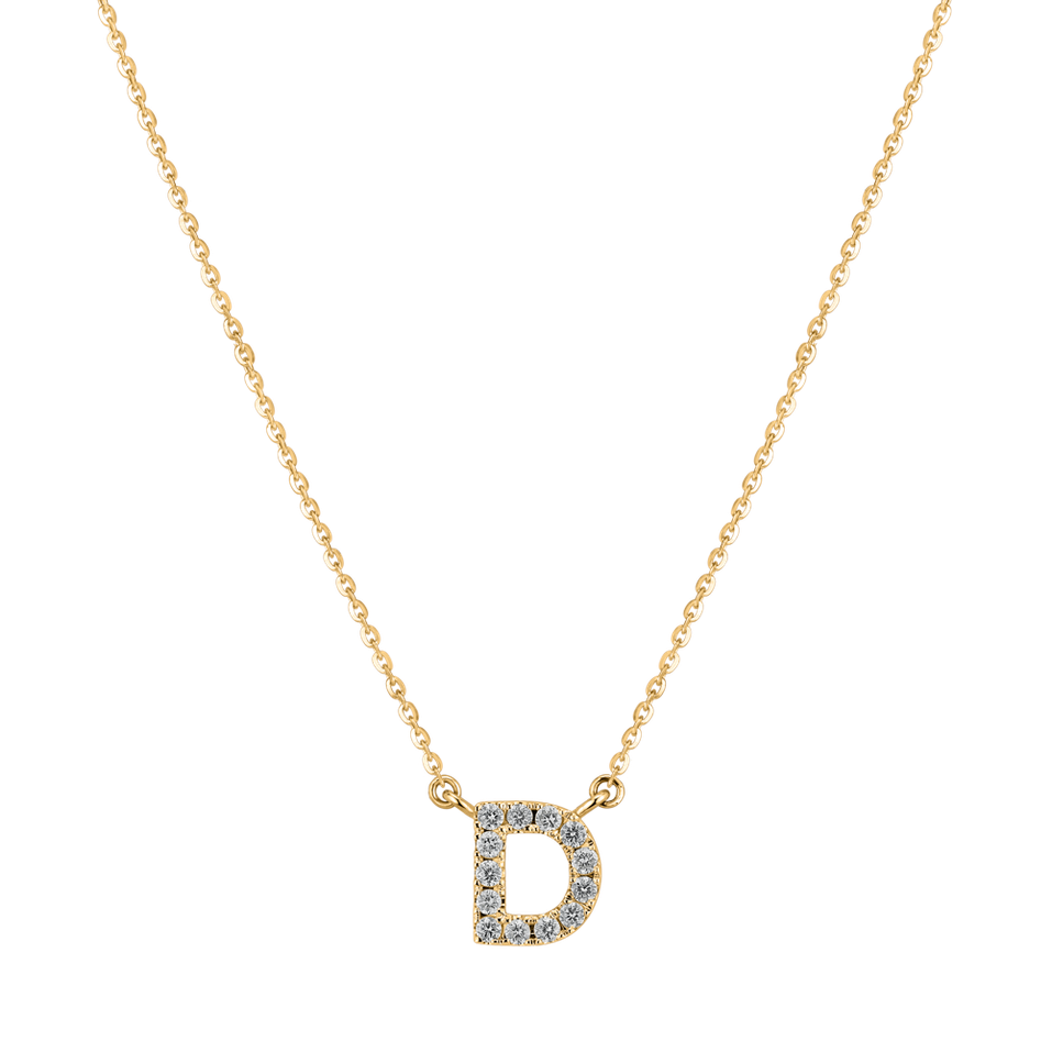 Náhrdelník s diamantmi Shiny Alphabet
