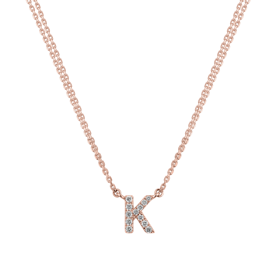 Náhrdelník 14kt ružové zlato s diamantom Náhrdelník s briliantom Luxury Clam