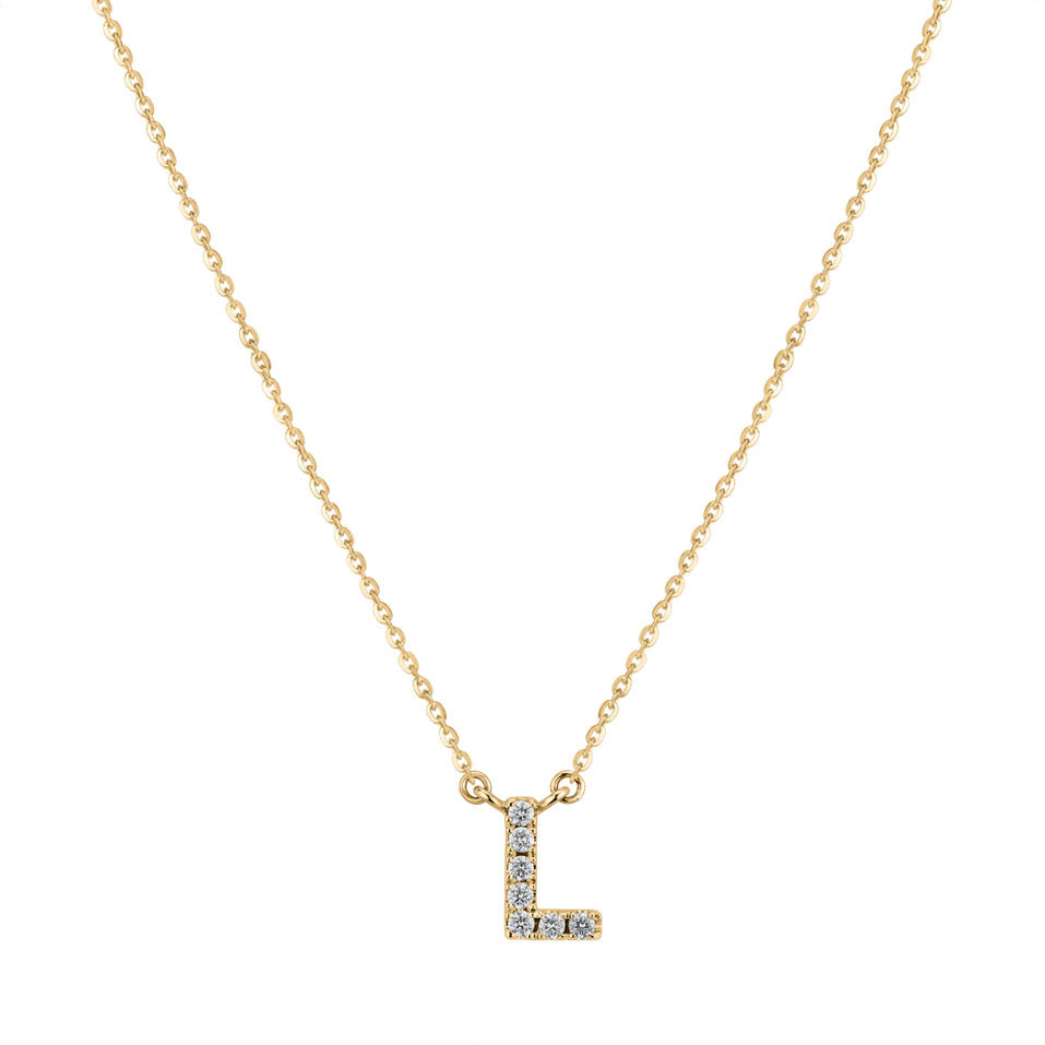 Náhrdelník s diamantmi Shiny Alphabet