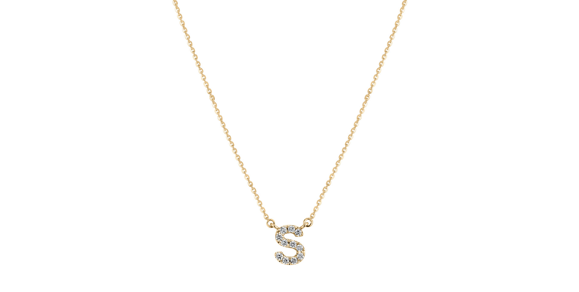 Náhrdelník s diamantmi Shiny Alphabet