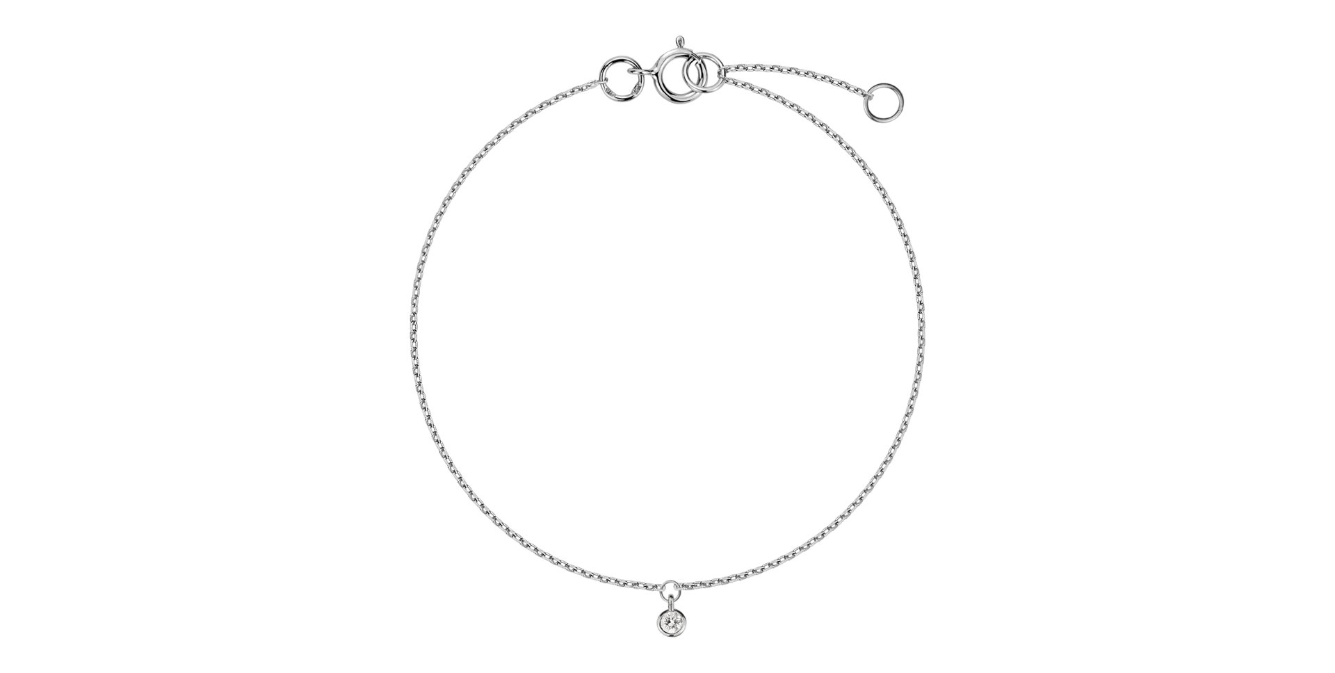 Náramok 14kt biele zlato s diamantom Nanili