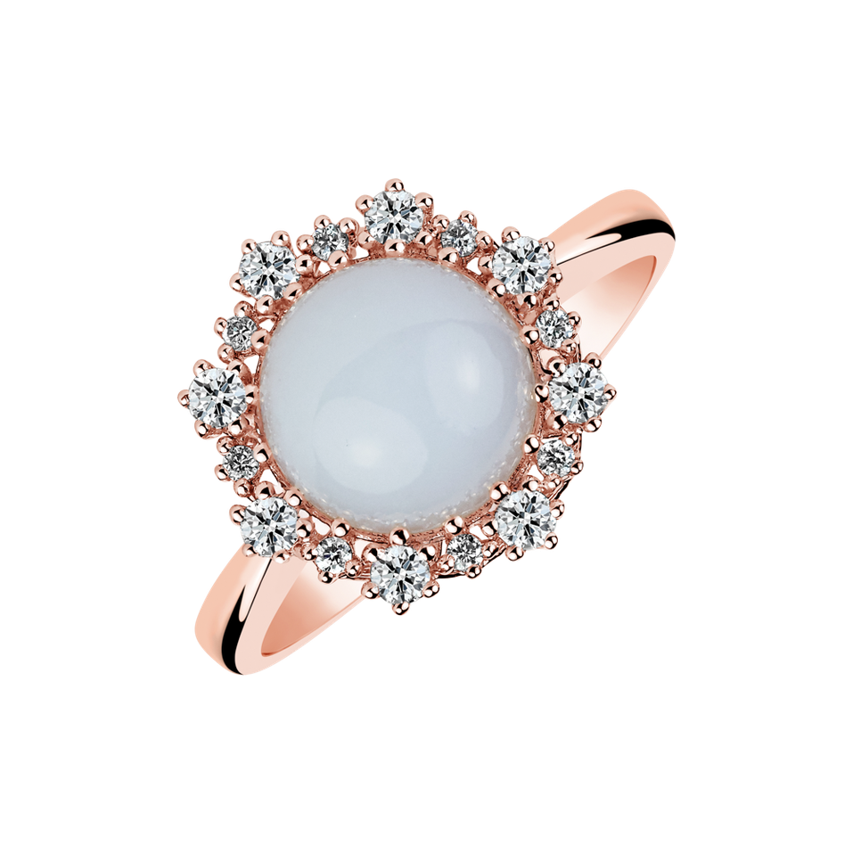 Prsteň s chalcedonom a diamantmi Divine Drop