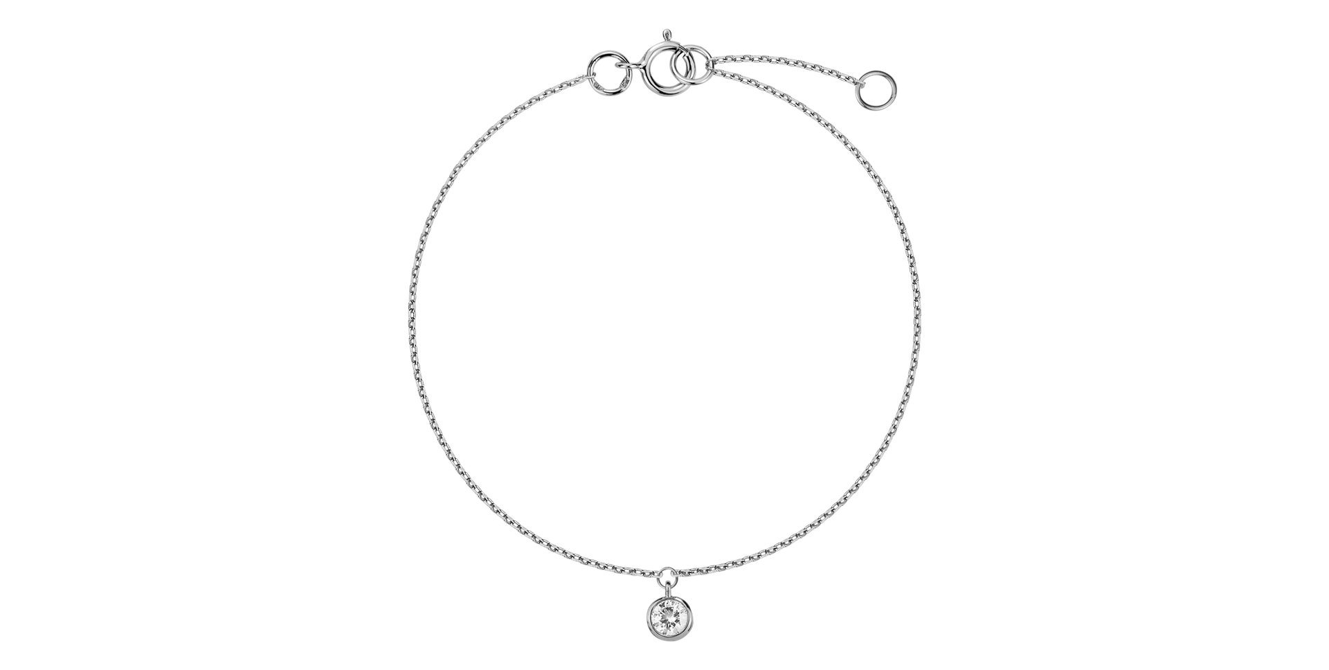 Náramok 14kt biele zlato s diamantom Nanili