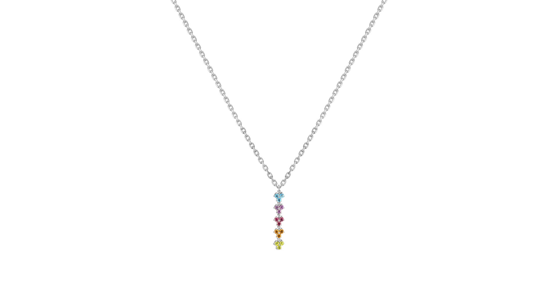 prívesok 18kt biele zlatos diamantmi a akvamarími Well Health