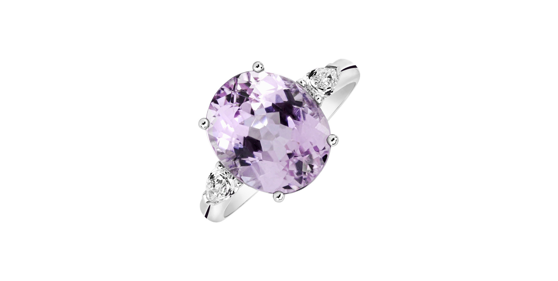 Prsteň s kunzitom a diamantmi Fiona