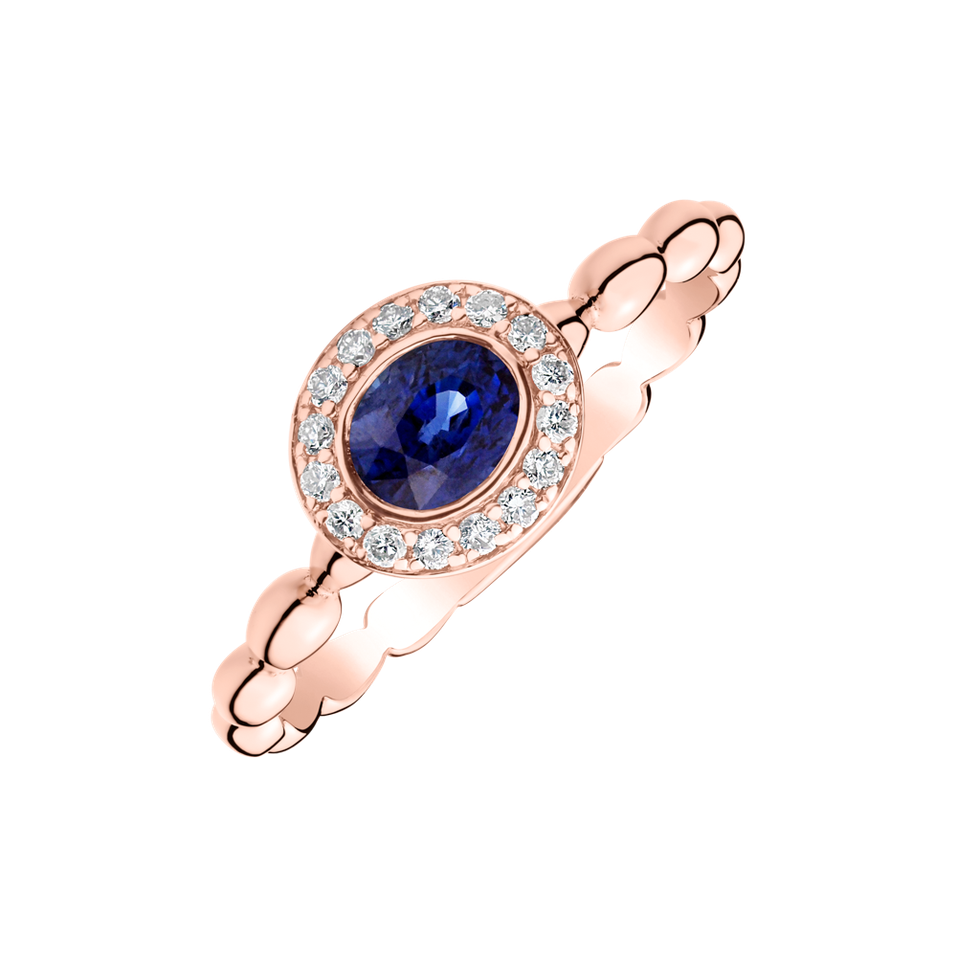 Prsteň s diamantmi a zafírom Blue Sweetness