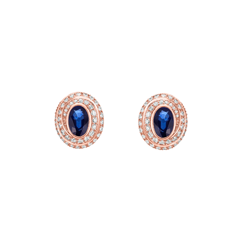 Náušnice s diamantmi a zafírom Luxury Sweetie