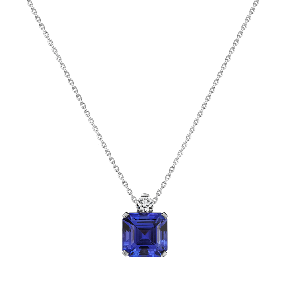 Náhrdelník s tanzanitom a diamantmi True Blue