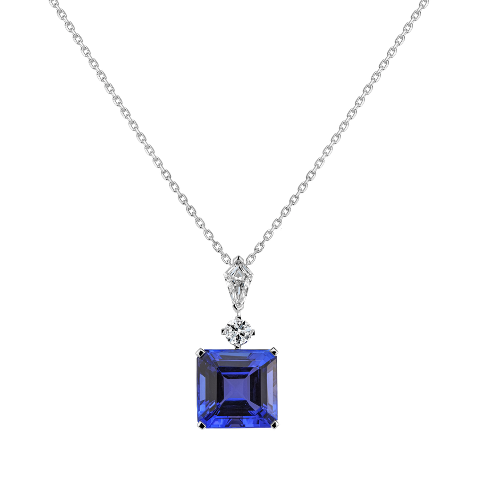 Náhrdelník s tanzanitom a diamantmi Blue Illusion