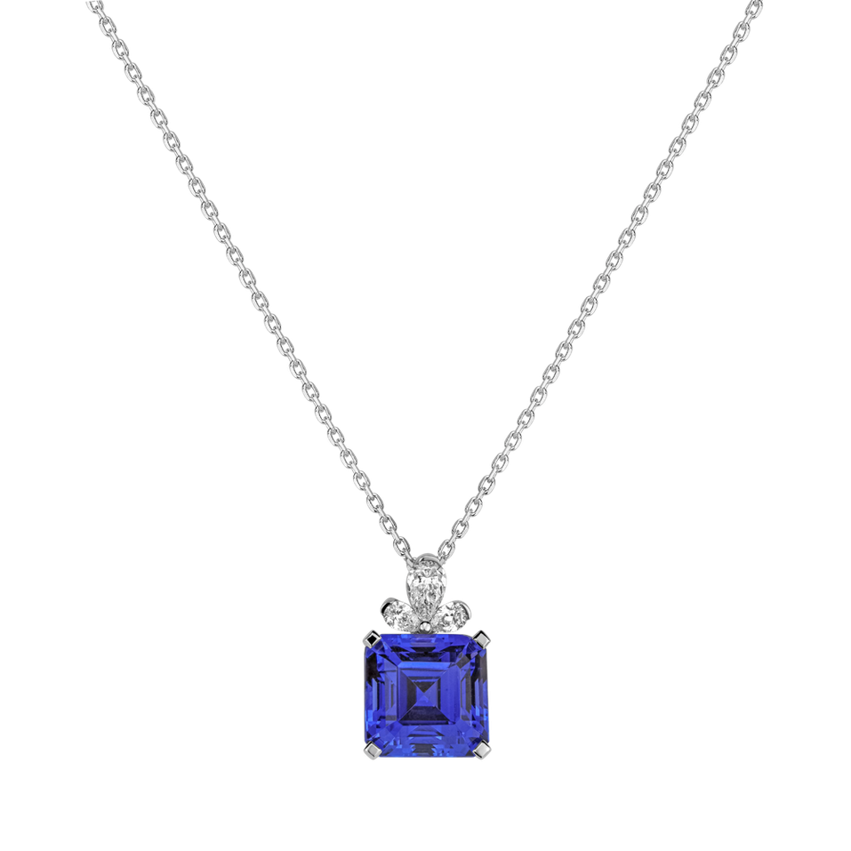 Náhrdelník s tanzanitom a diamantmi Electric Blue