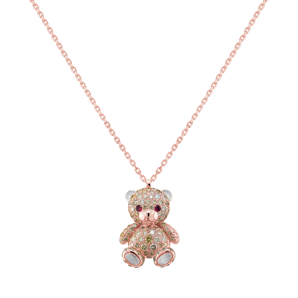 Náhrdelník s diamantmi a rubíny Bearly Beloved