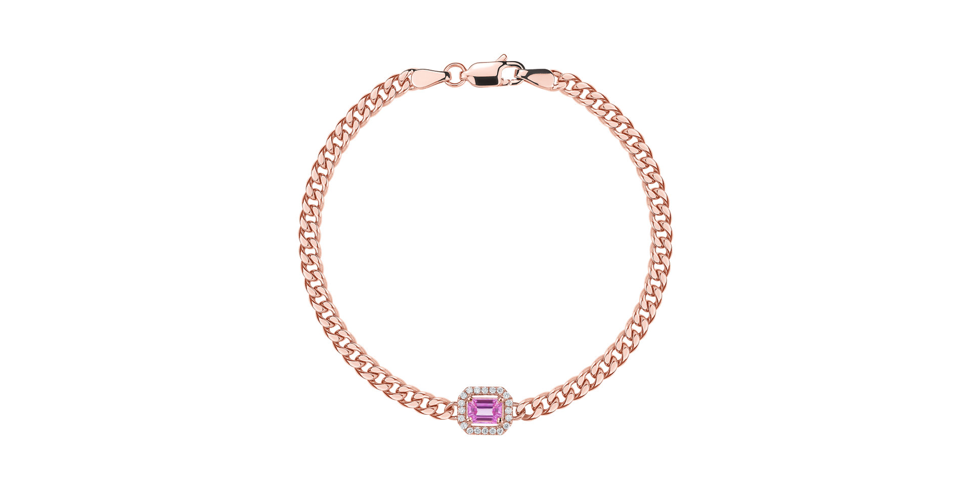 Náramok s diamantmi a ružovým zafírom Royal Treasure