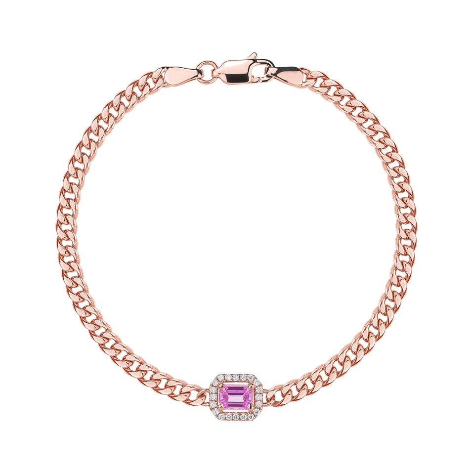 Náramok s diamantmi a ružovým zafírom Royal Treasure