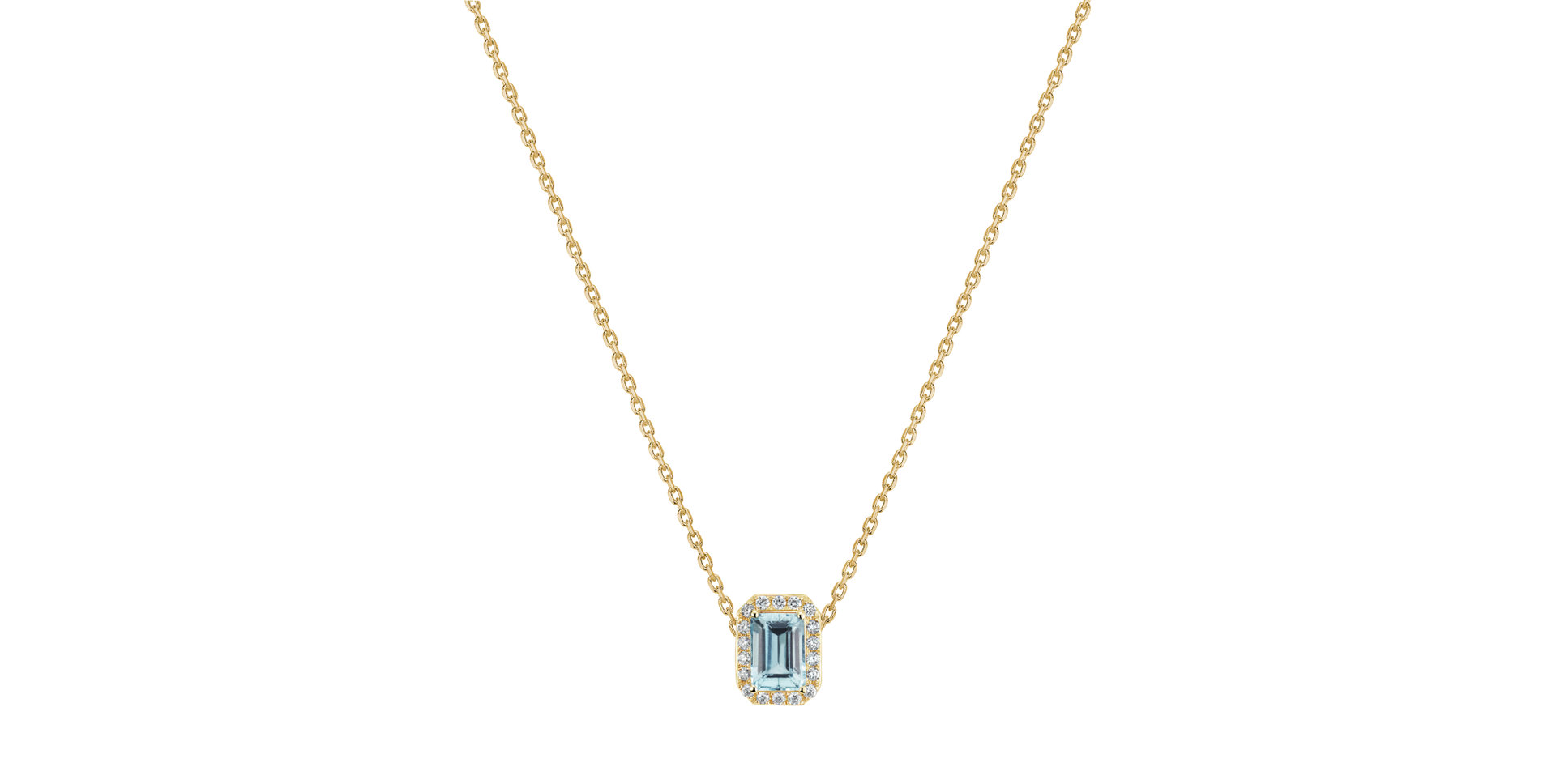 Prívesok s akvamarínom a diamantmi Aquaviva