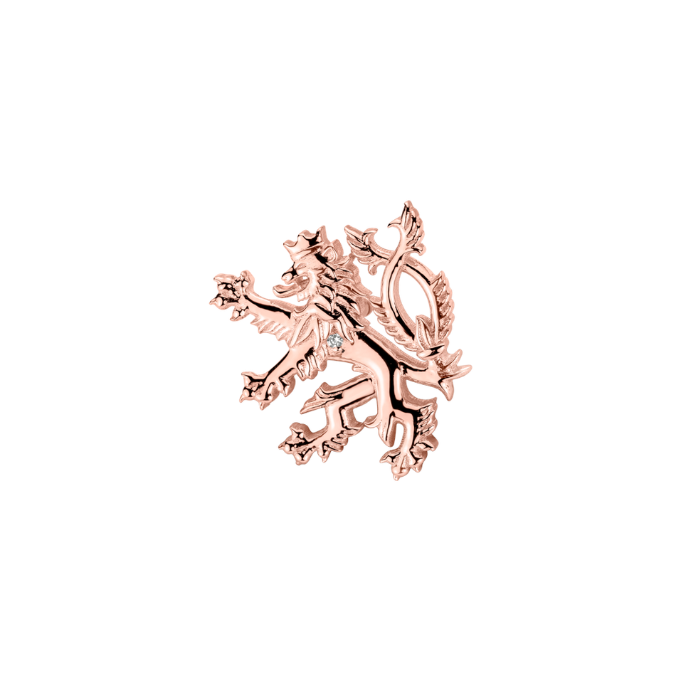 Brošňa s diamantom Heraldic Lion