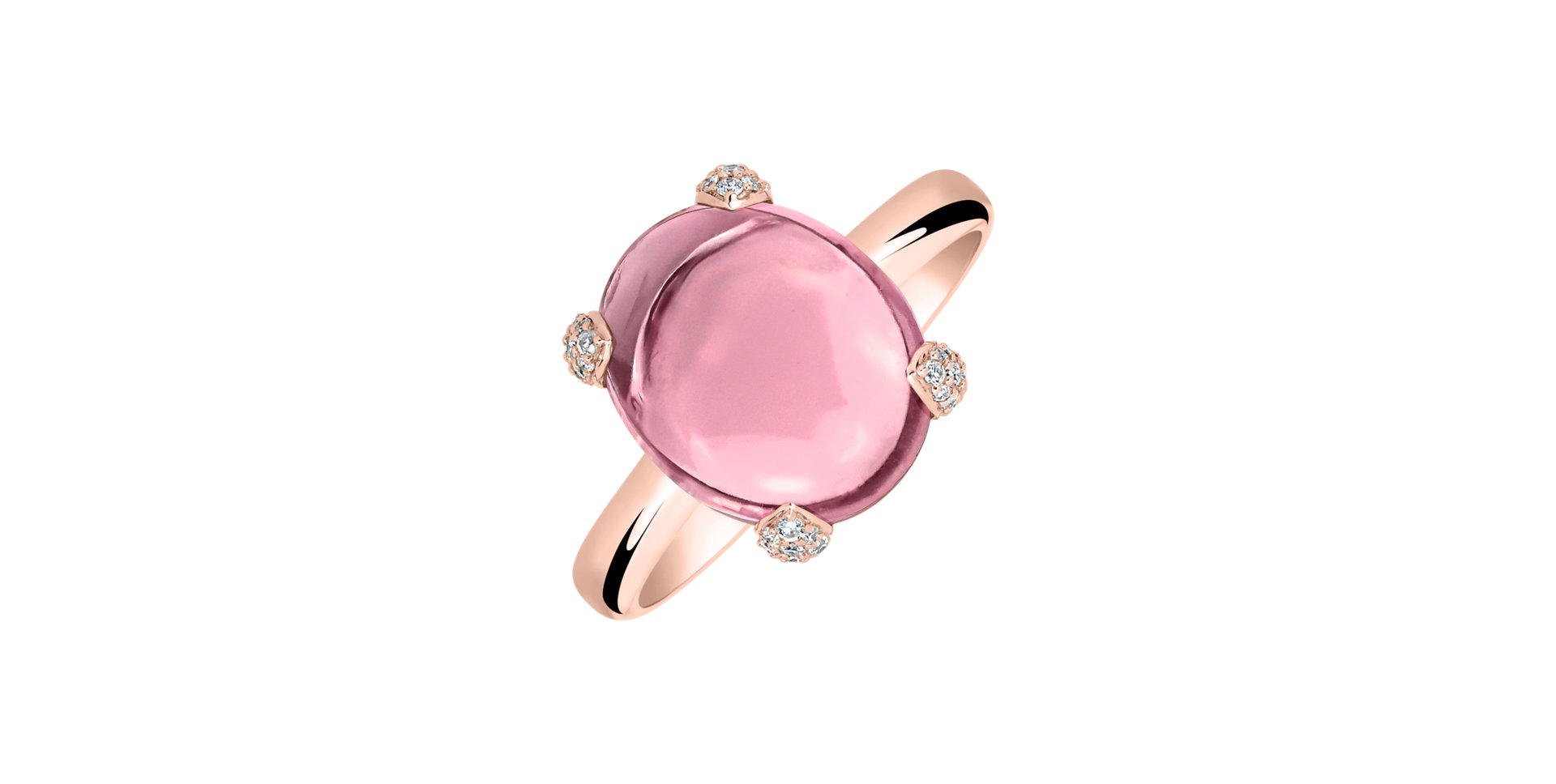 Prsteň s diamantmi a turmalínom Destri