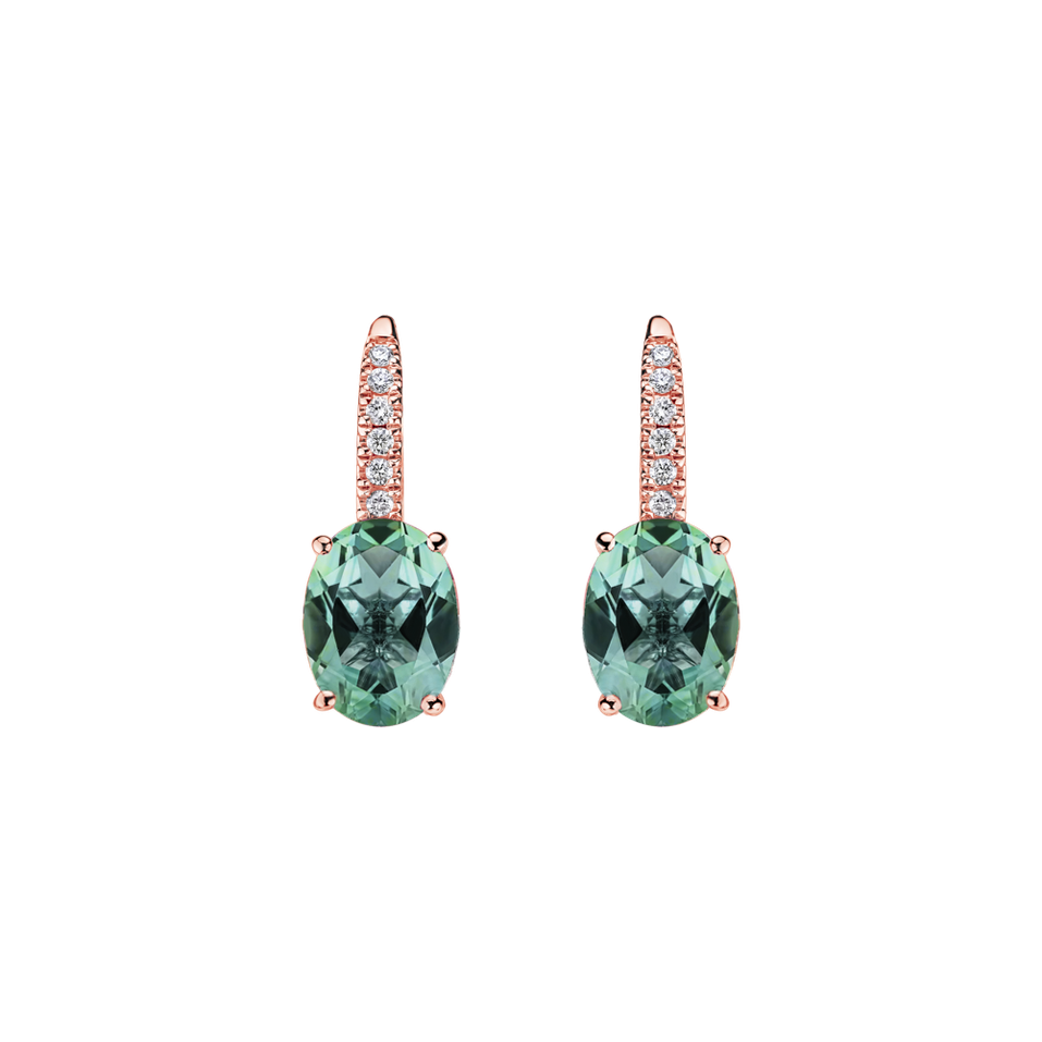Náušnice s diamantmi a turmalínom Iris Elegance