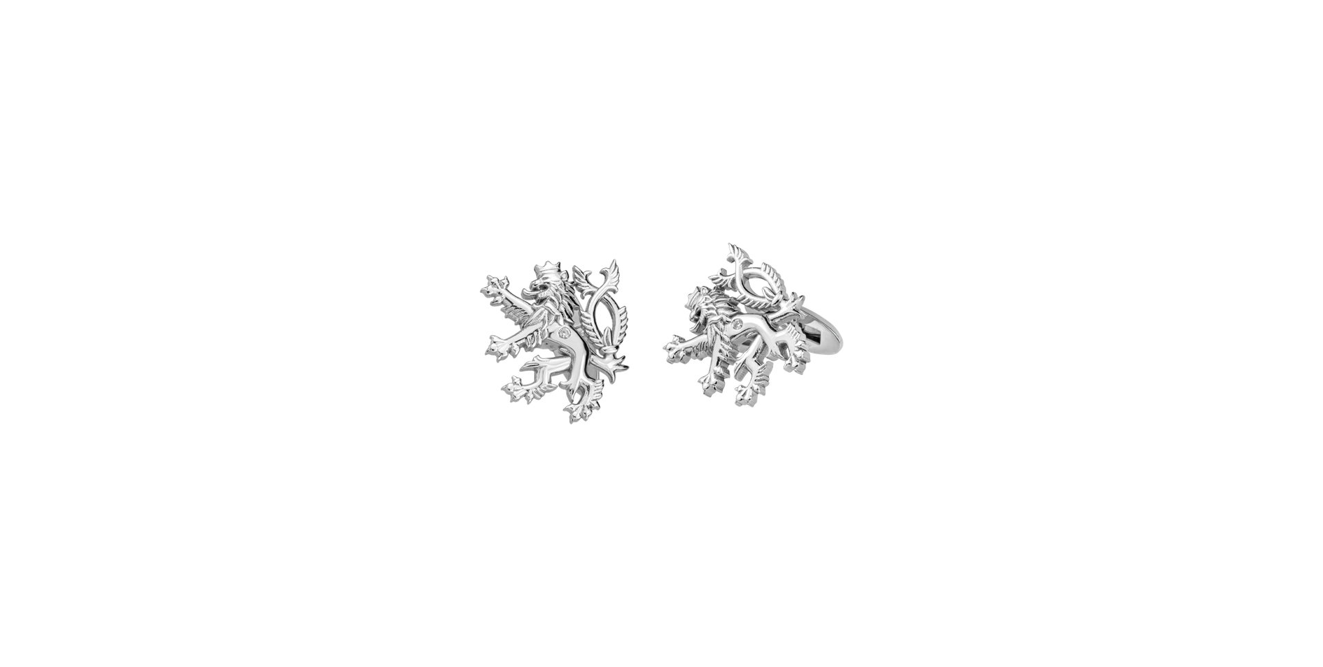 Manžetové gombíky s diamantom Heraldic Lions