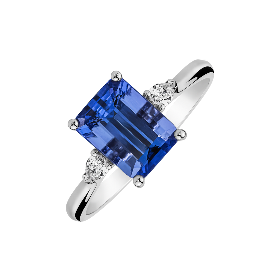 Prsteň s diamantmi a tanzanitom Royal Cordelia