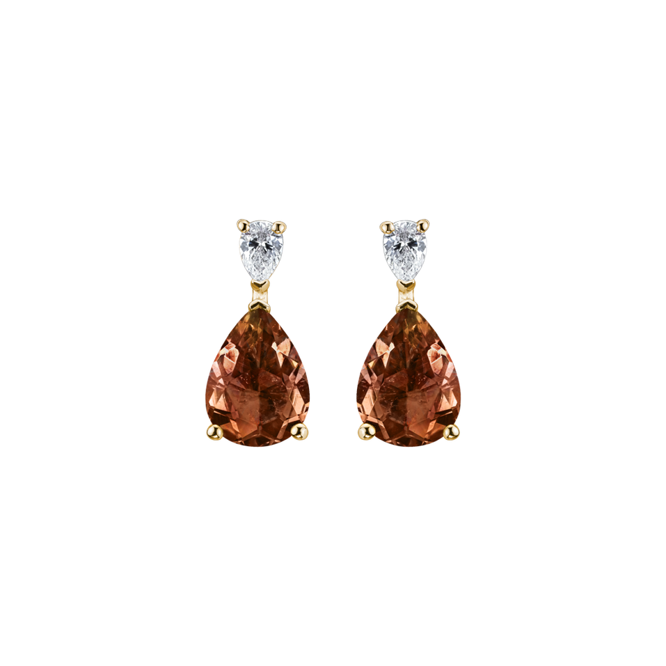 Náušnice s diamantom a turmalínom Whispers of Avalon