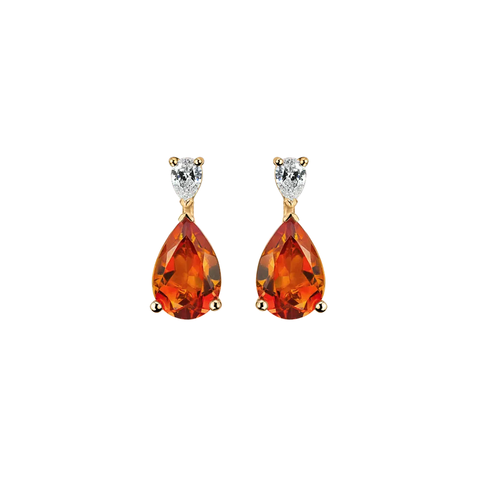 Náušnice s diamantom a citrínom Whispers of Avalon