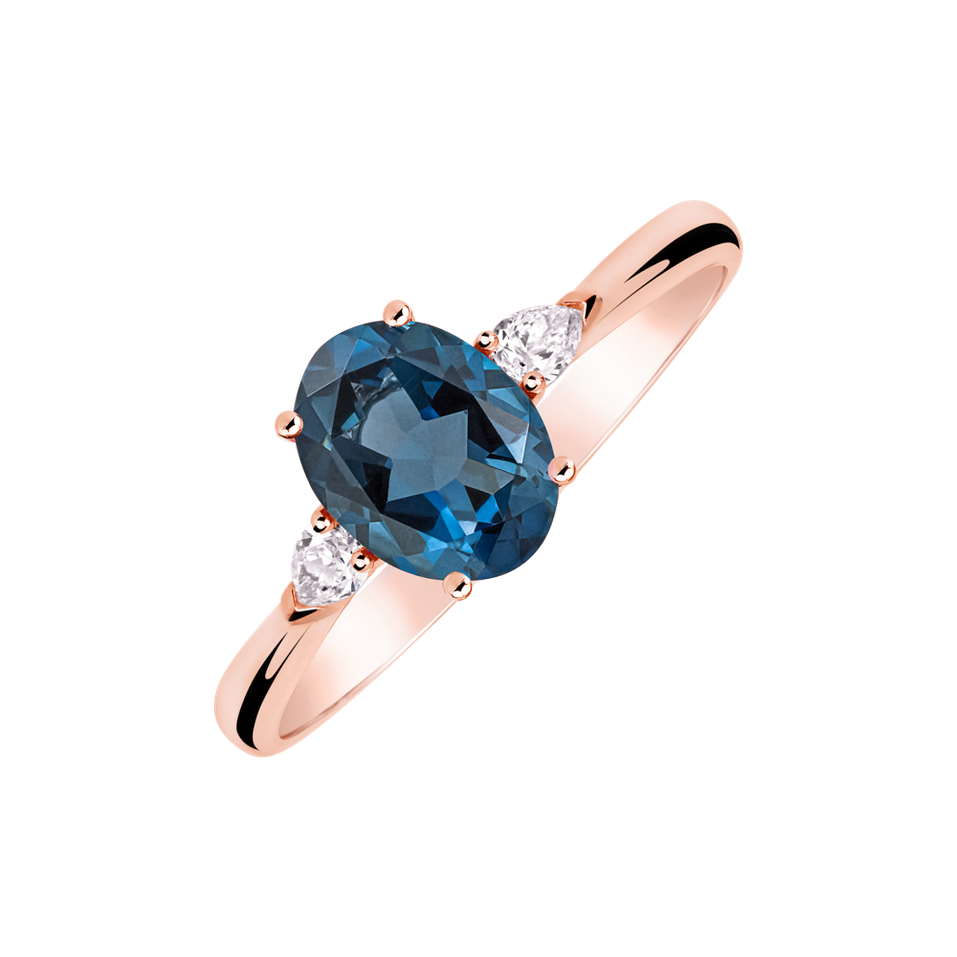 Prsteň s diamantmi a topásom Fiona