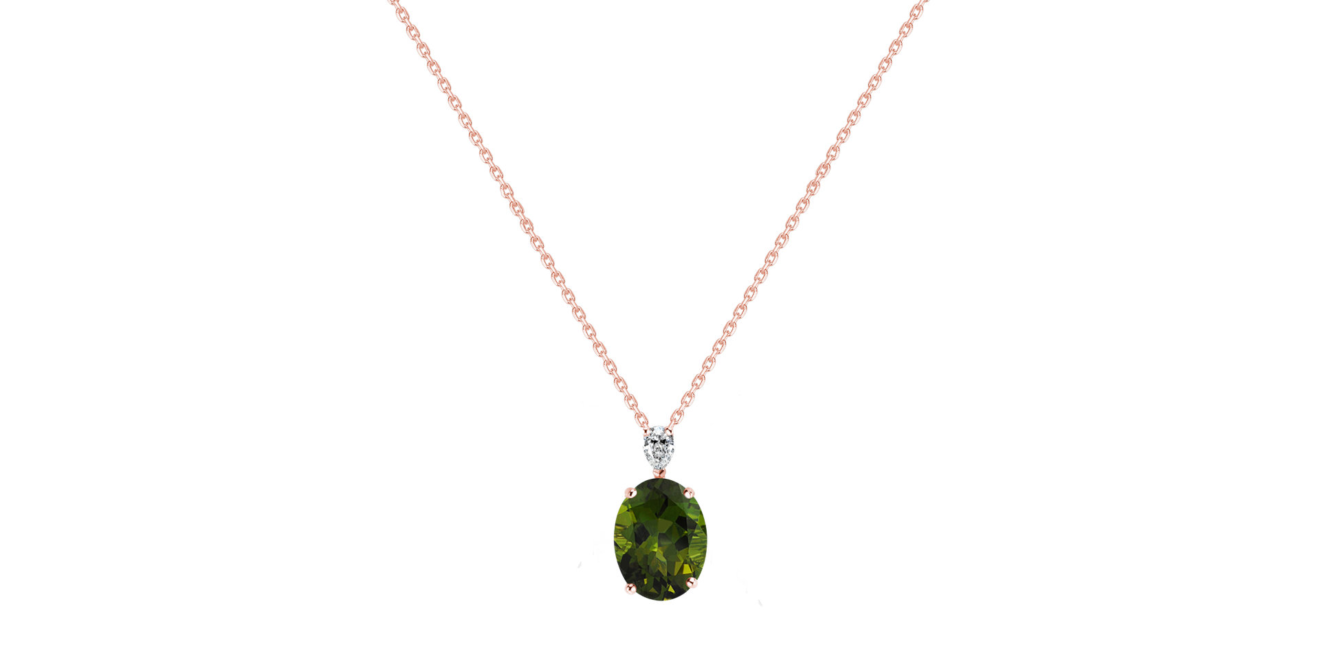 Náhrdelník s diamantom a turmalínom Élise