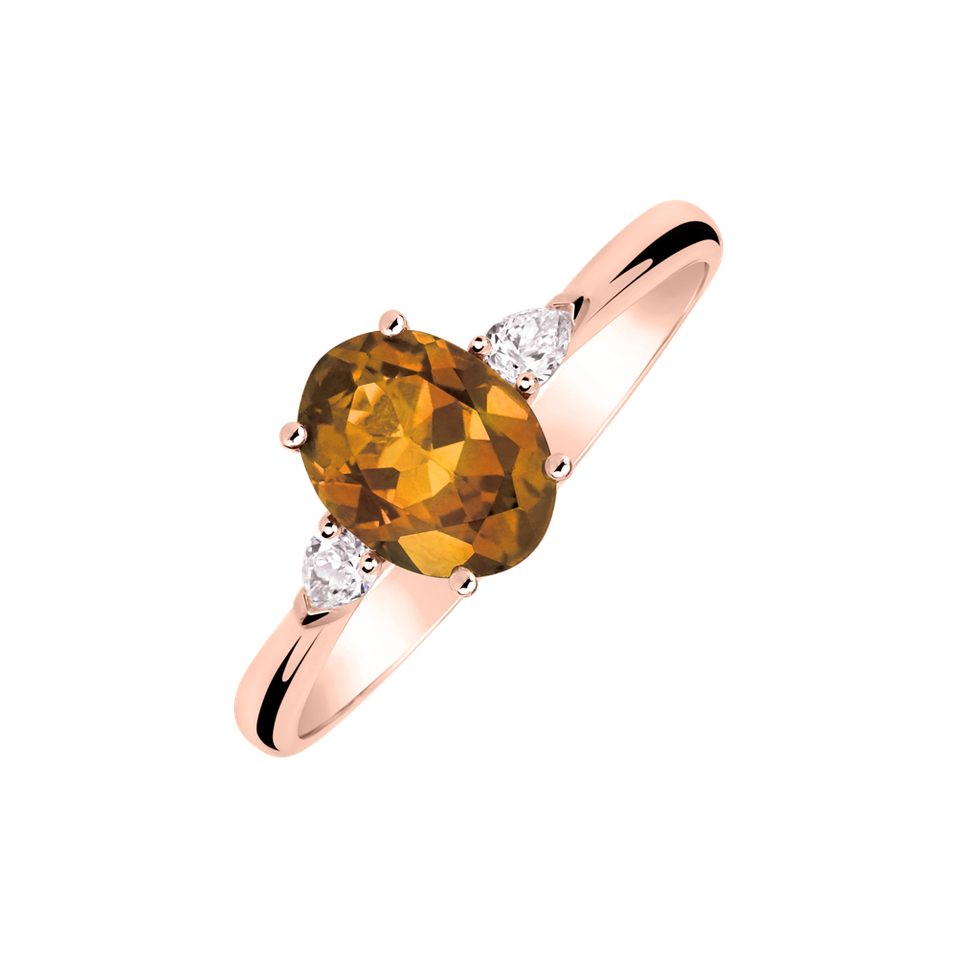 Prsteň s diamantmi a turmalínom Fiona