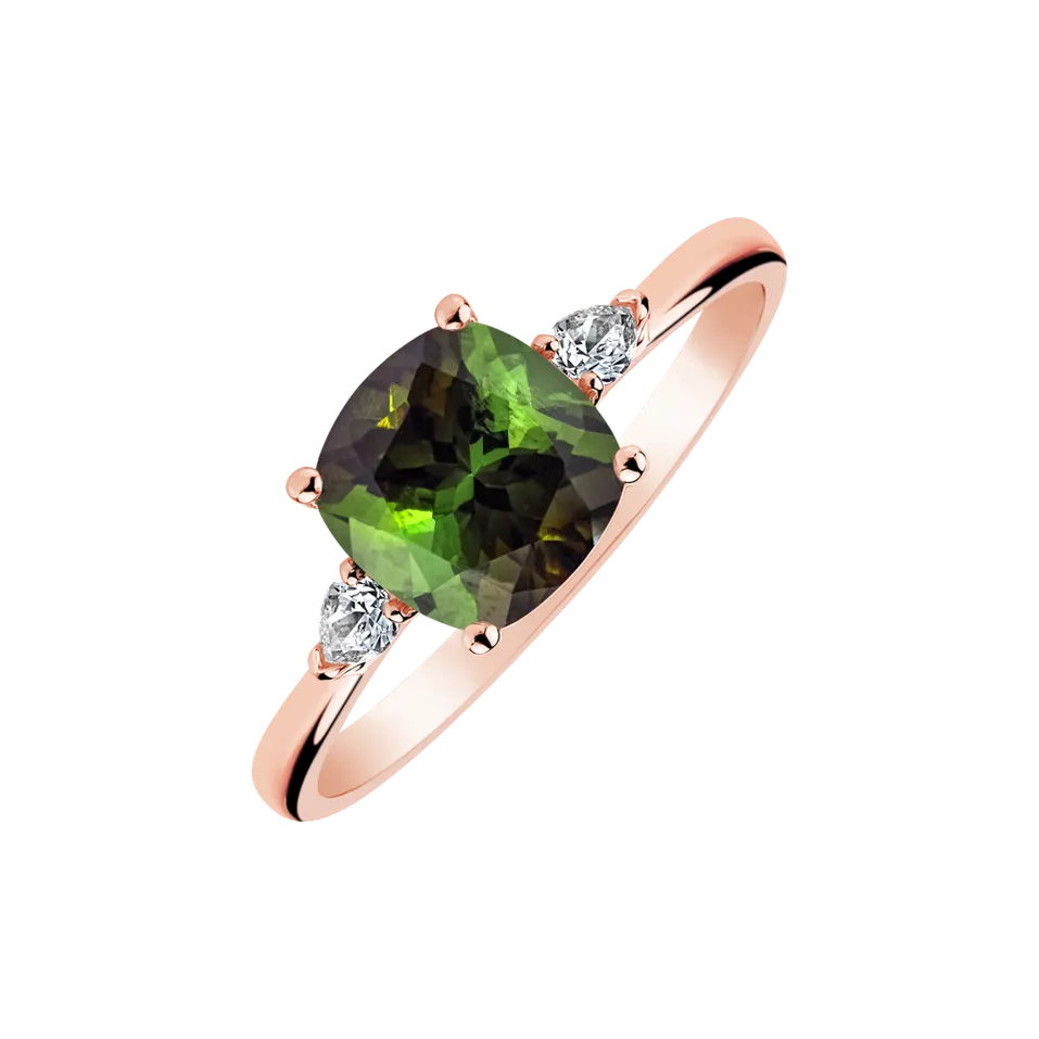 Prsteň s diamantmi a turmalínom Marigold