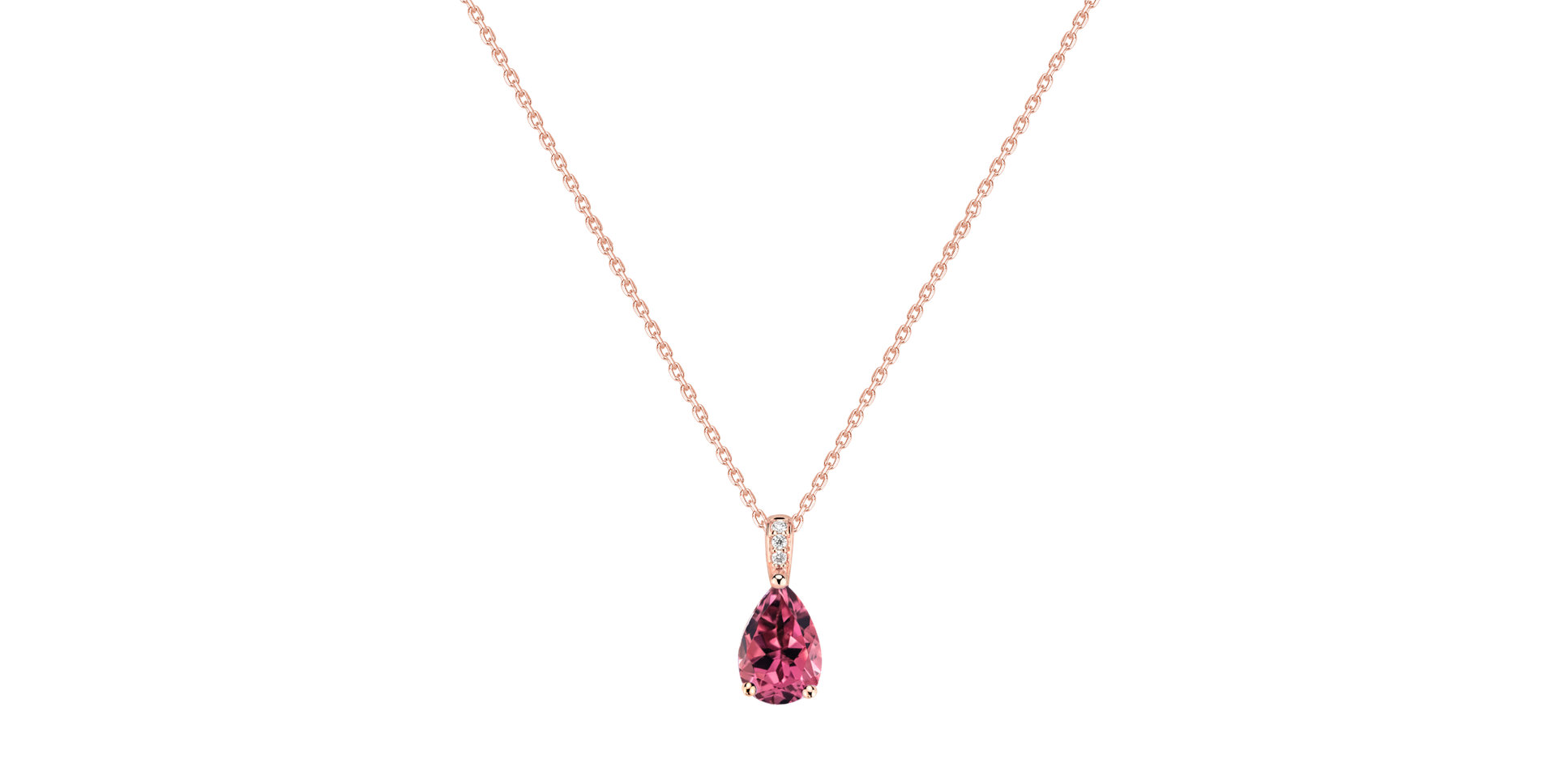 Náhrdelník s diamantmi a turmalínom Tearfall