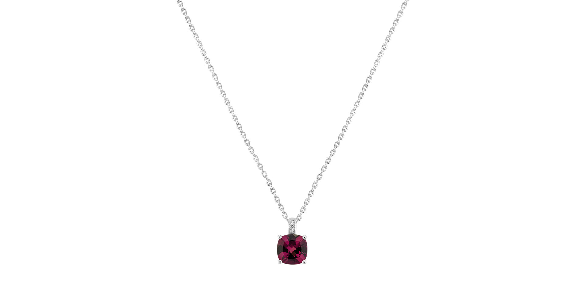 Náhrdelník s diamantmi a rhodolitom Linnea