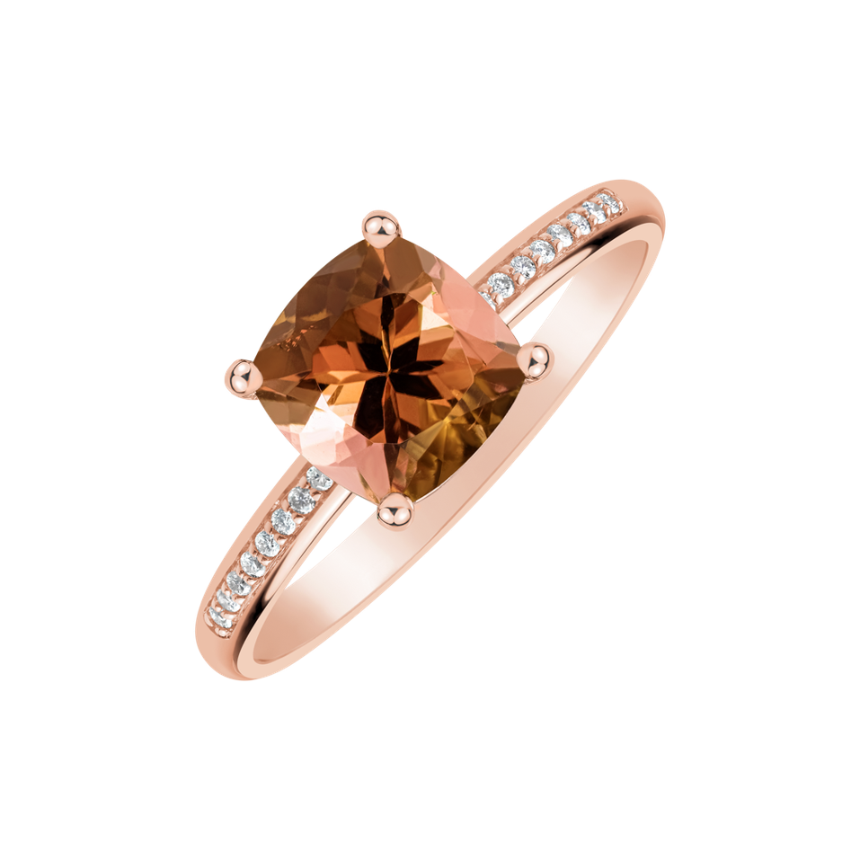 Prsteň s diamantmi a turmalínom Melody Harmony
