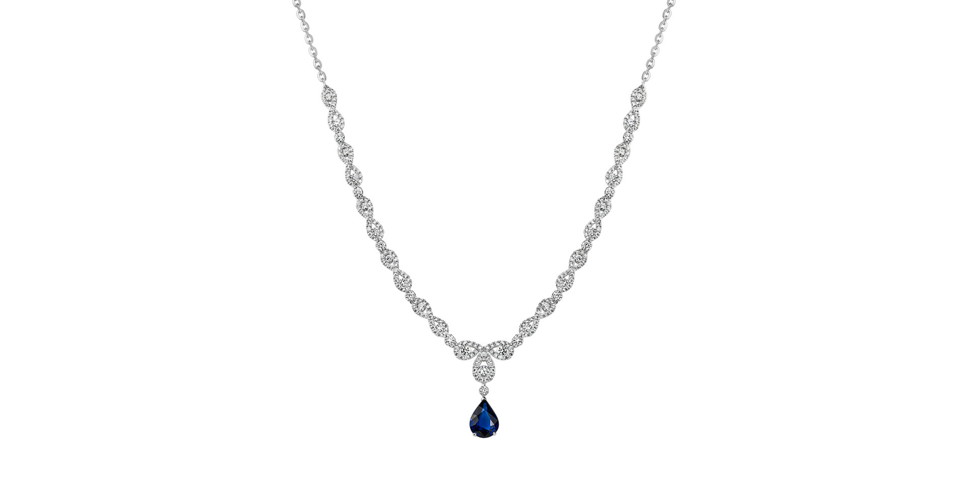 Náhrdelník s diamantmi a zafírom Queen of the Sky