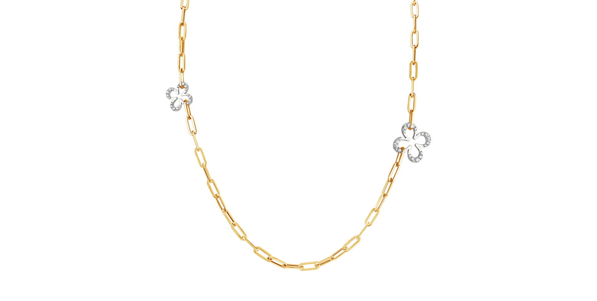 Náhrdelník s diamantmi Edgy Cloverleaf