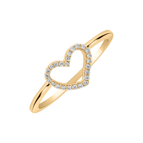 Prsteň s diamantmi Heart Bling