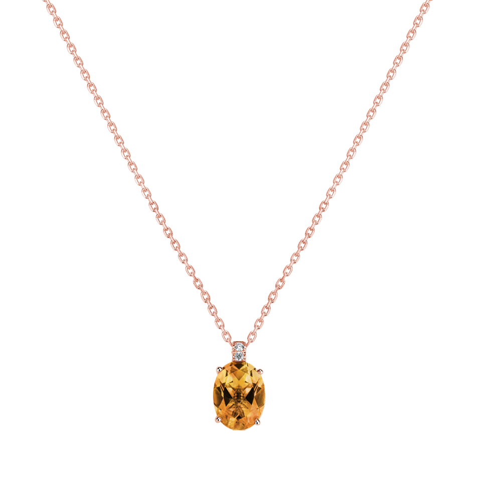 Náhrdelník s diamantmi a citrínom Grime