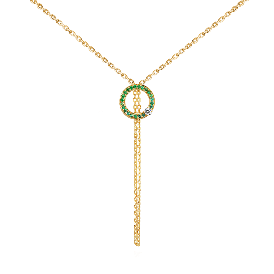 Náhrdelník s diamantmi a smaragdom Perfect Sphere