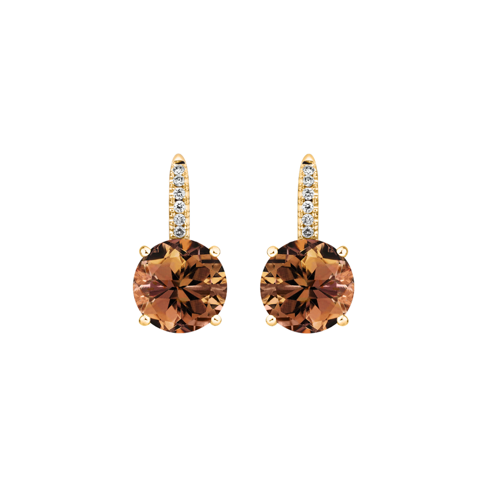 Náušnice s diamantmi a turmalínom Bethy