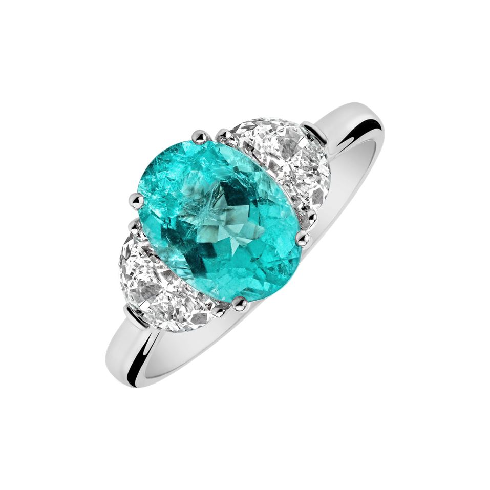 Prsteň s diamantmi a paraibou Dynasty Gem