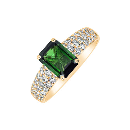 Prsteň s diamantmi a turmalínom Diamond Whisper