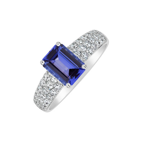 Prsteň s diamantmi a tanzanitom Diamond Whisper