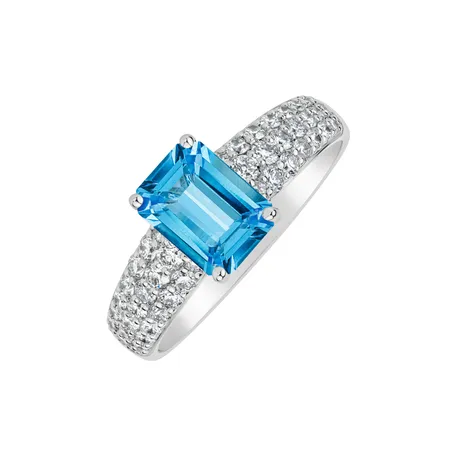 Prsteň s diamantmi a topásom Diamond Whisper