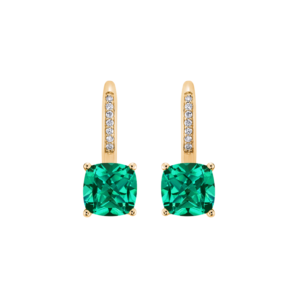 Náušnice s diamantmi a smaragdom Calliope