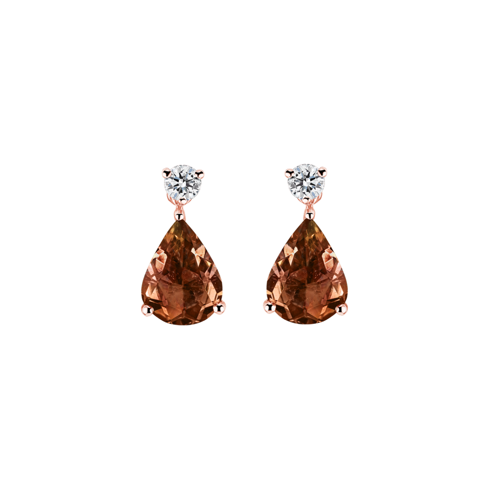 Náušnice s diamantmi a turmalínom Galatea