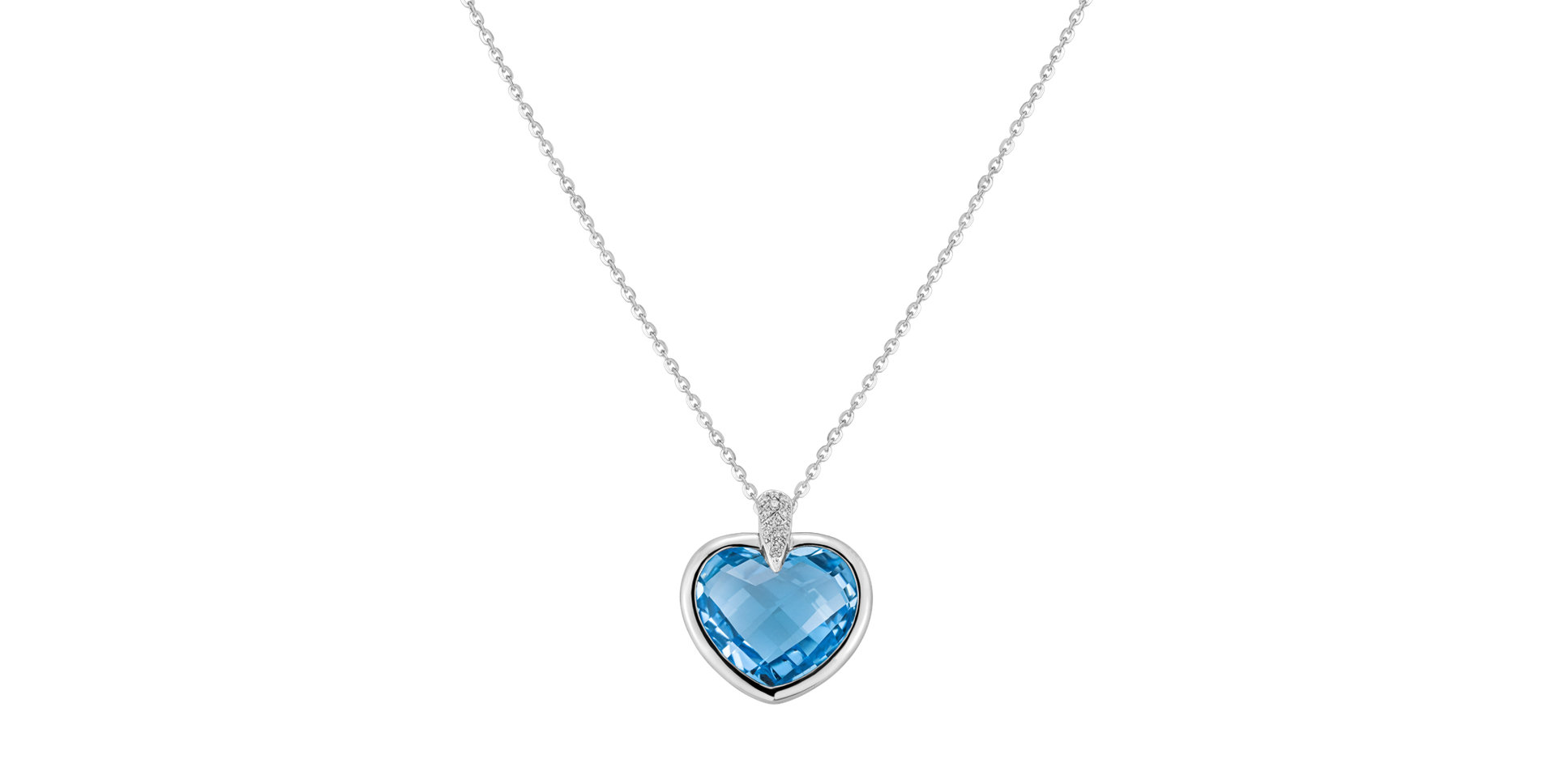 Náhrdelník s diamantmi a topásom Heartlight