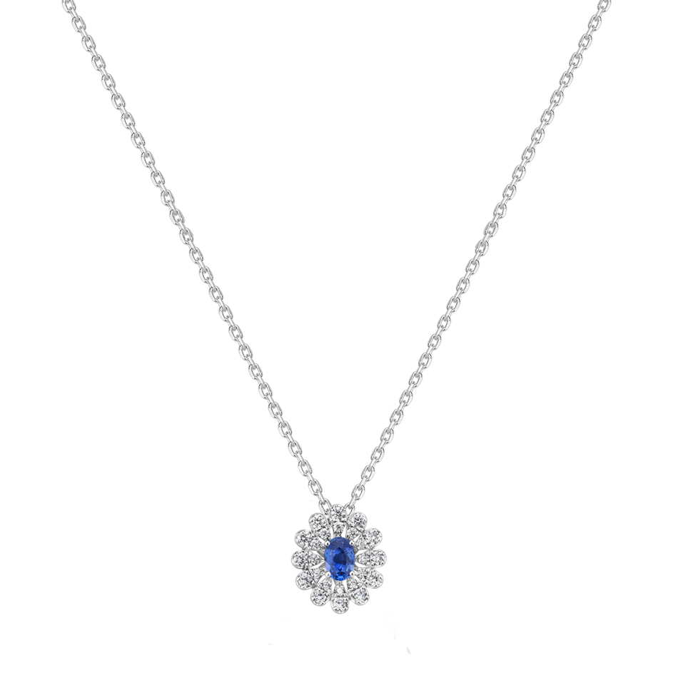 Náhrdelník s diamantmi a tanzanitom Starlight Bloom